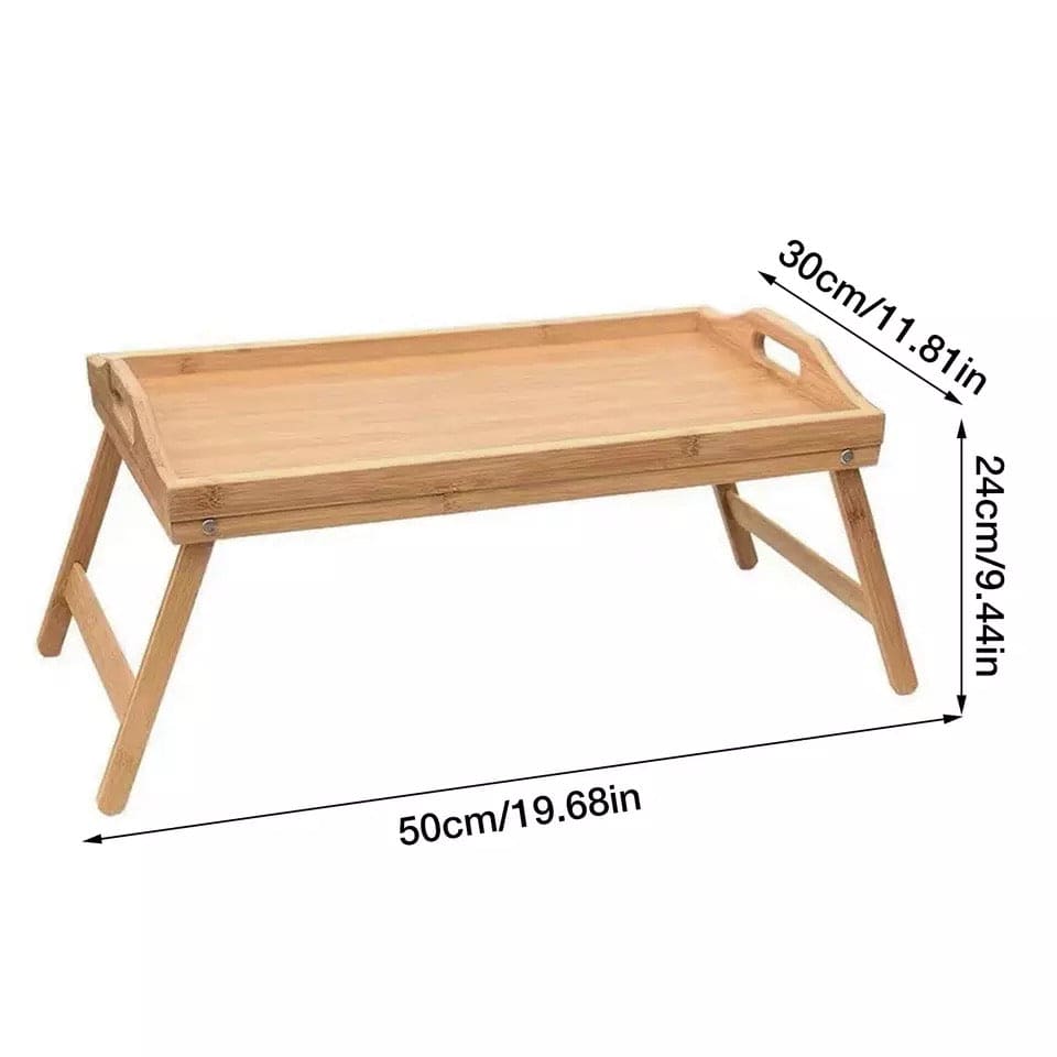 Bamboo Folding Bed & Coffee Table – Portable Picnic and Storage Tray (Premium Quality) image 2