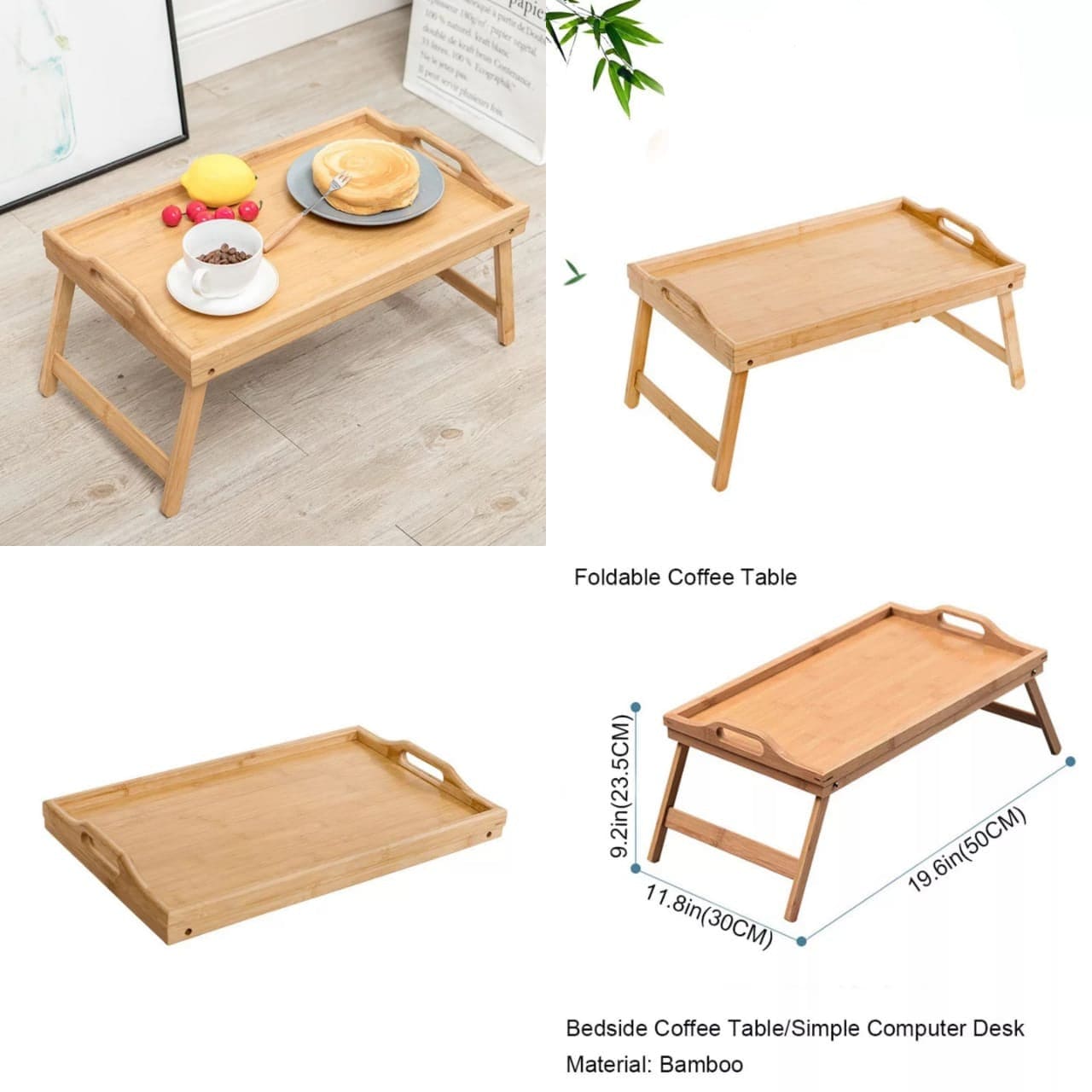 Bamboo Folding Bed & Coffee Table – Portable Picnic and Storage Tray (Premium Quality) image 5