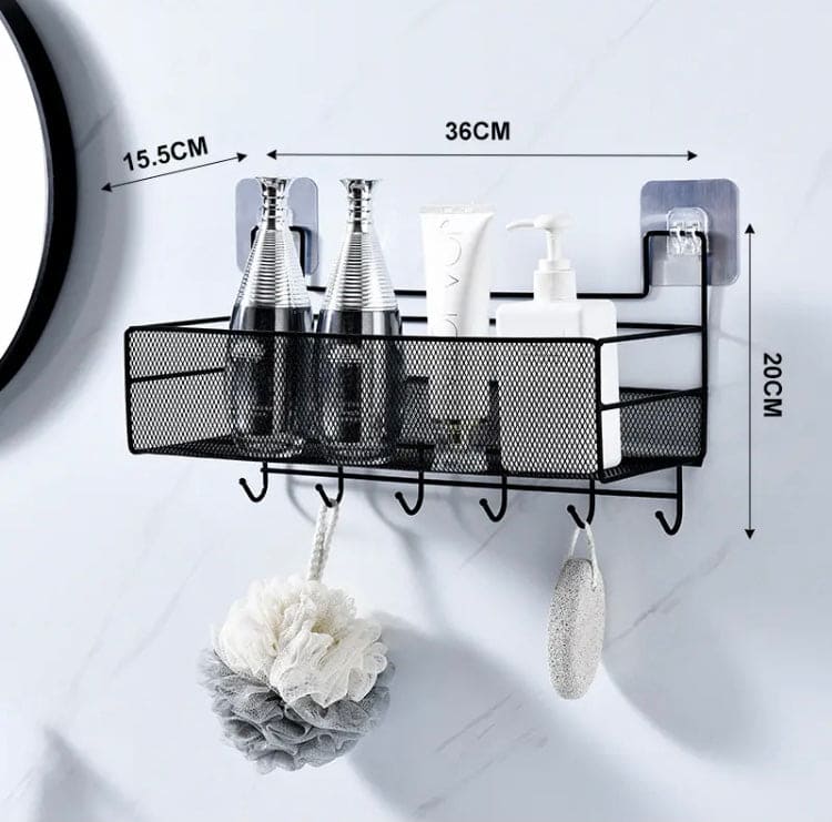 bathroom shelf organizer basket image 4