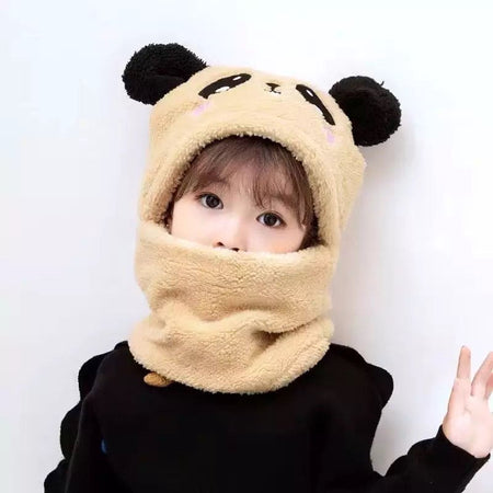 2 Pcs Premium Quality Winter Cute Children Cartoon Scarf Hats - image 4
