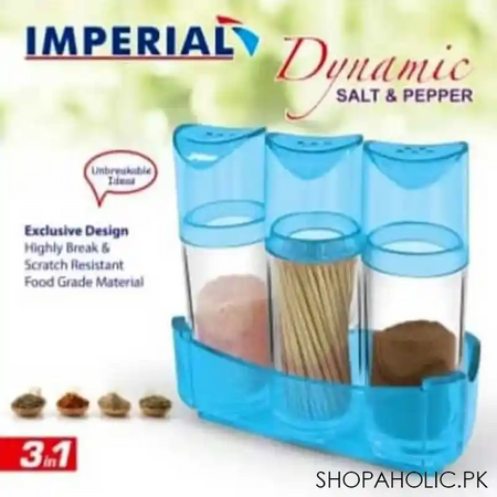 imperial 3 in 1 dynamic salt and pepper condiment spice rack main image