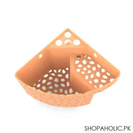 imperial wall mounted bathroom storage triangle corner shelf organizer with drainage hole image3