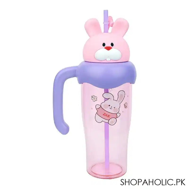 Inaaya Traders 750ML Plastic Bear Water Cup and Bottle, Pink, 101688 - Main Image
