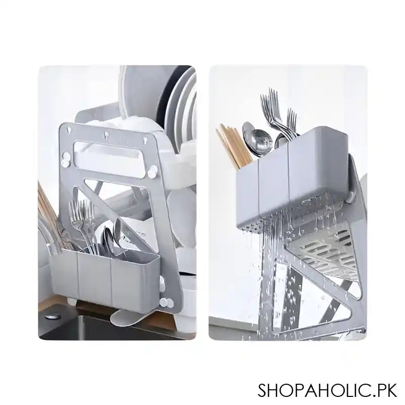 Inaaya Traders Plastic 2-Tier Multifunctional Dish Rack, White, 101623 - Image 7