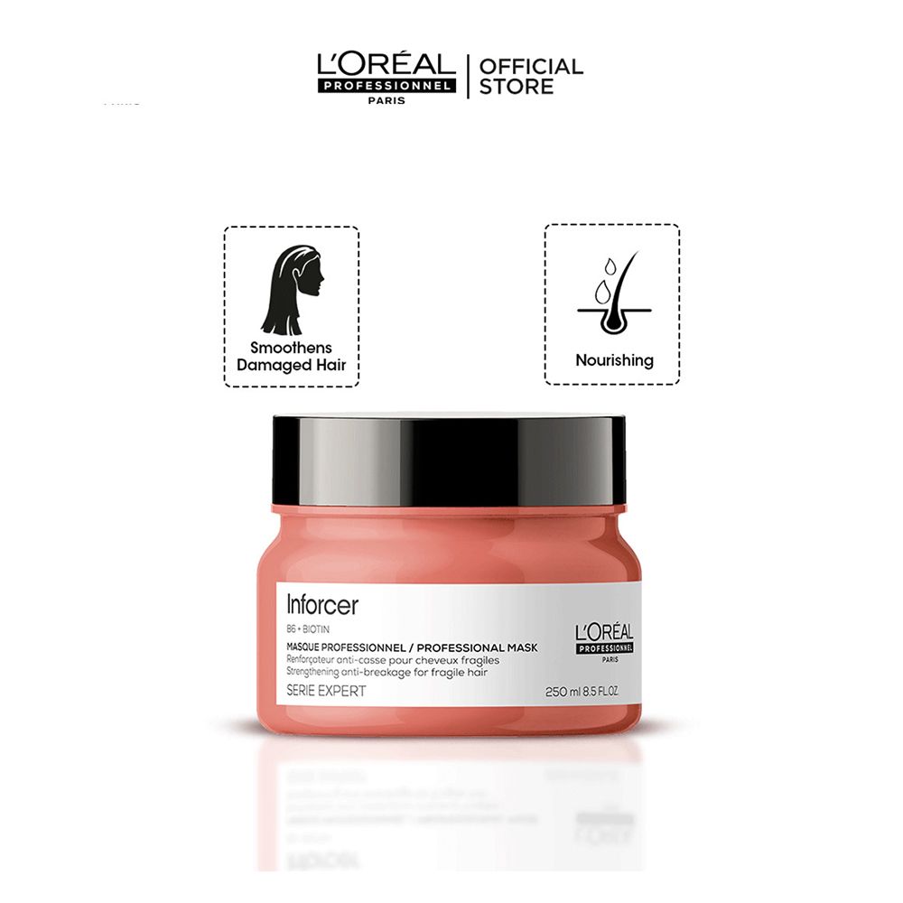 L'Oreal Professionnel Serie Expert Inforcer Mask 300 ML - For Weak & Brittle Hair With Biotin & Vitamin B6 - Image 3
