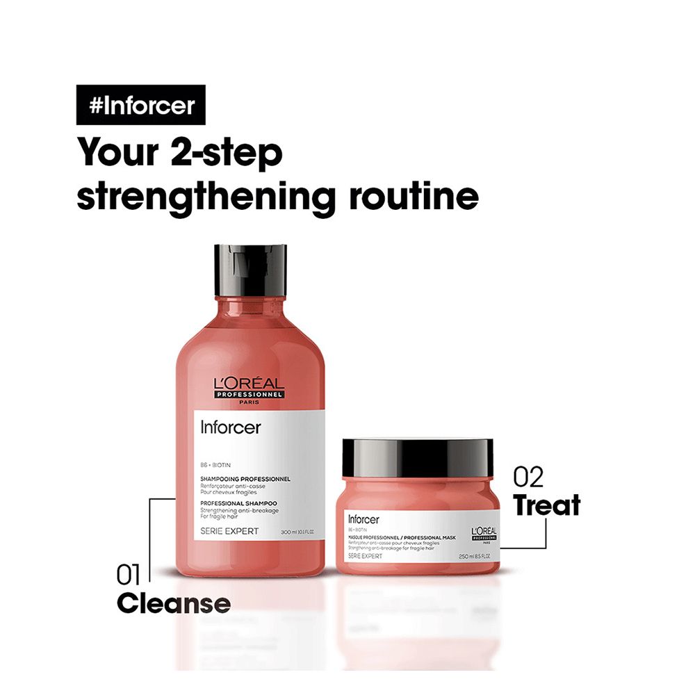L'Oreal Professionnel Serie Expert Inforcer Mask 300 ML - For Weak & Brittle Hair With Biotin & Vitamin B6 - Image 4