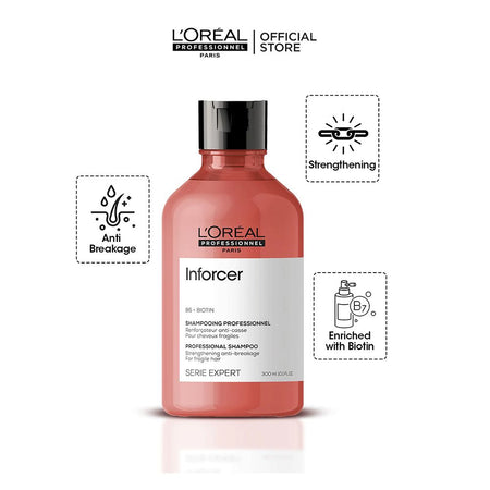L'Oreal Professionnel Serie Expert Inforcer Shampoo 300 ML - For Weak & Brittle Hair With Biotin & Vitamin B6 - Image 3