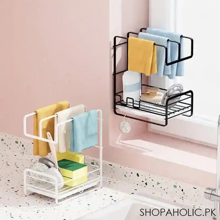 iron dishcloth storage rack main image