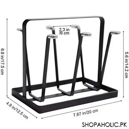 iron glass stand and cup holder image2