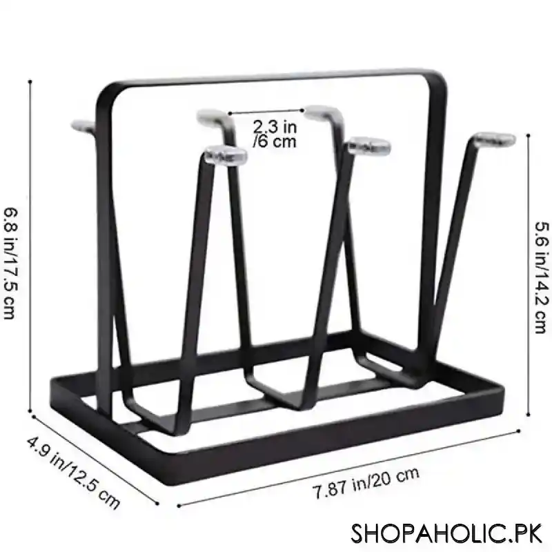 iron glass stand and cup holder image2