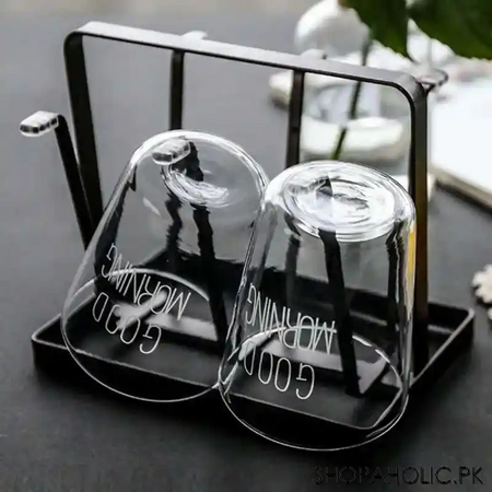 iron glass stand and cup holder image3