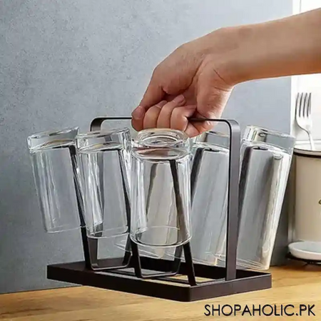 iron glass stand and cup holder image4