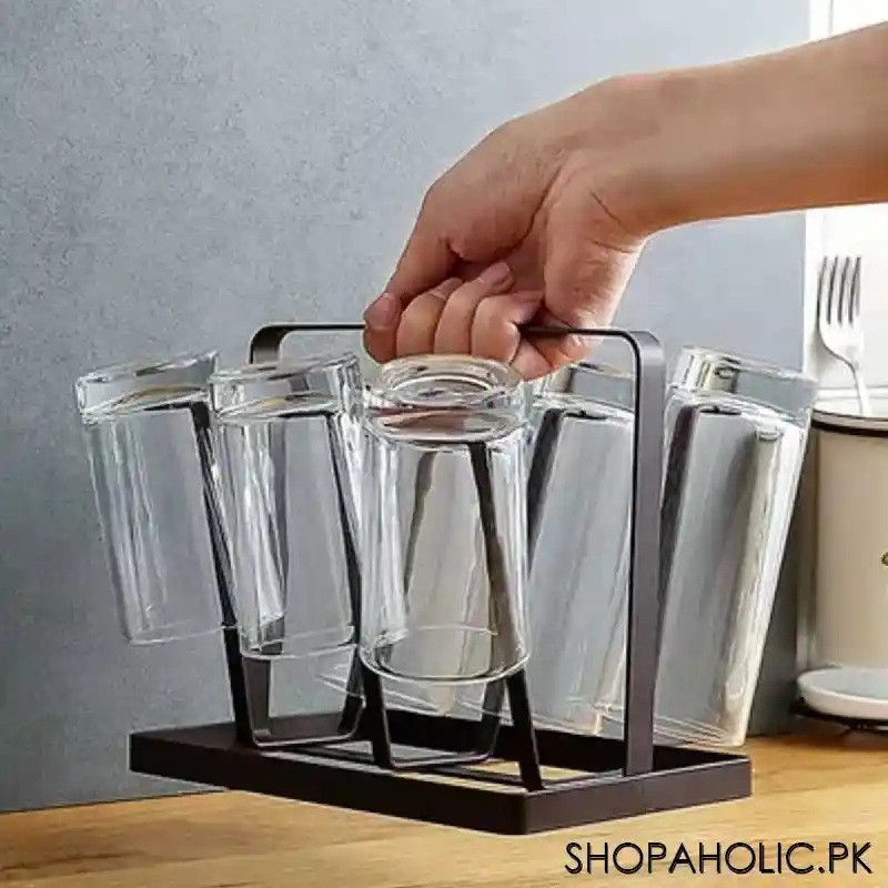iron glass stand and cup holder image4