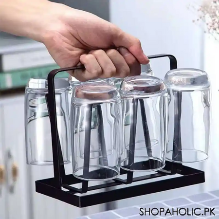 iron glass stand and cup holder image5