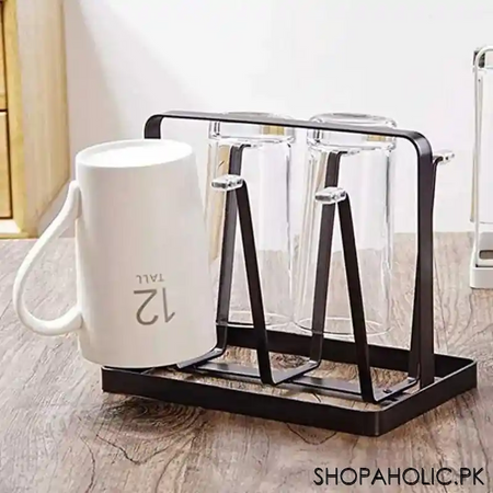 iron glass stand and cup holder main image