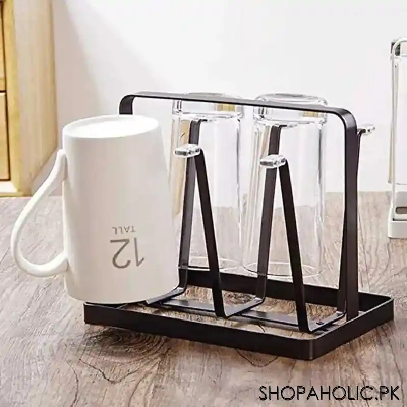 iron glass stand and cup holder main image