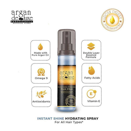 Argan De Luxe Instantshine Hydrating Hair Spray, 120ml - Image 2