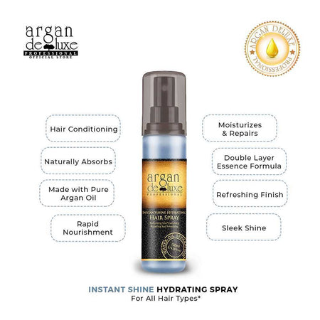 Argan De Luxe Instantshine Hydrating Hair Spray, 120ml - Image 3