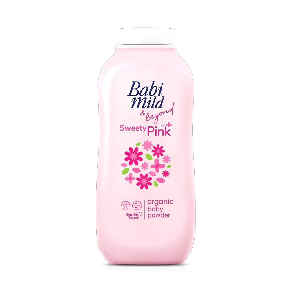 Babi Mild Sweety Pink Organic Baby Powder, Gentle For Newborn/0+ Years, Hypoallergenic Tested, 350g - Main Image
