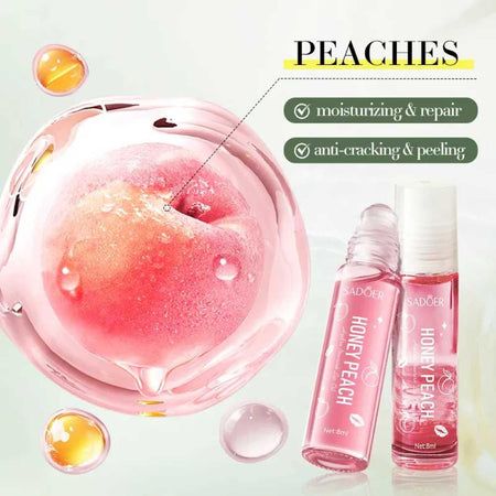 Sadoer Honey Peach Lip Oil, Hydrating & Nourishing, Reduces Lip Lines, 8ml, SD38478 - Image 3