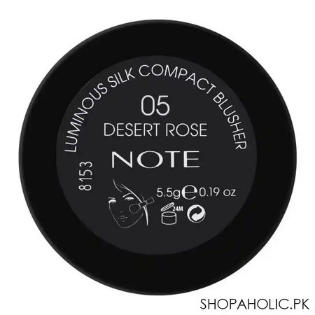 j. note luminous silk compact blusher, 05 desert rose, with argan oil image3