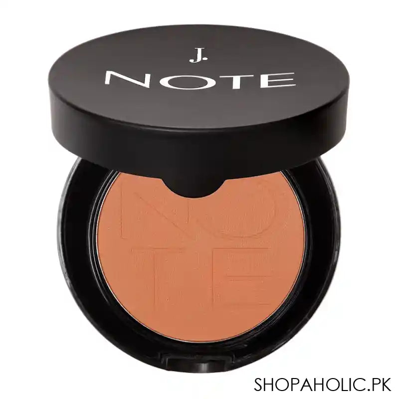 J. Note Luminous Silk Compact Blusher, 08 Bronze Show, With Argan Oil - Image 2
