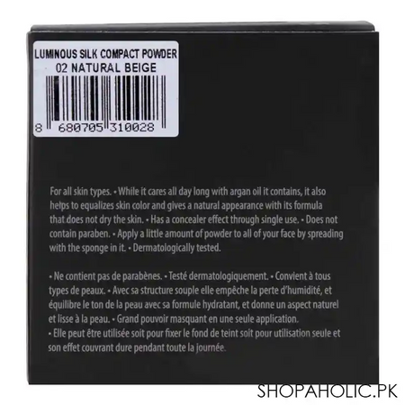 j. note luminous silk compact powder, argan oil, 02 natural beige image5