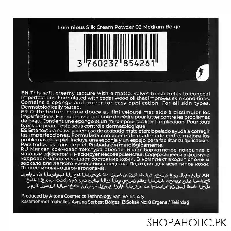 J. Note Luminous Silk Cream Powder, Cedar Wood Oil, 03 Medium Beige - Image 5