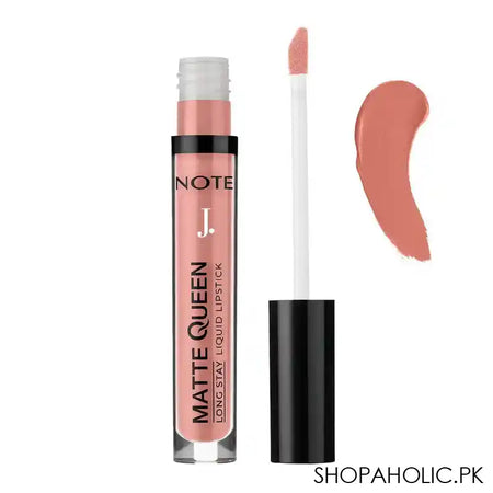 J. Note Matte Queen Long Stay Liquid Lipstick, 4ml, 01 Elegant Nude - Image 3