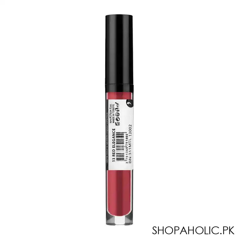 J. Note Matte Queen Long Stay Liquid Lipstick, 4ml, 13 Red Elegance - Image 2