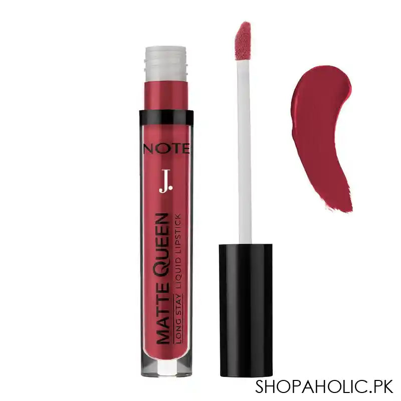 J. Note Matte Queen Long Stay Liquid Lipstick, 4ml, 13 Red Elegance - Image 3