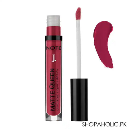 J. Note Matte Queen Long Stay Liquid Lipstick, 4ml, 14 Bold Berry - Image 3