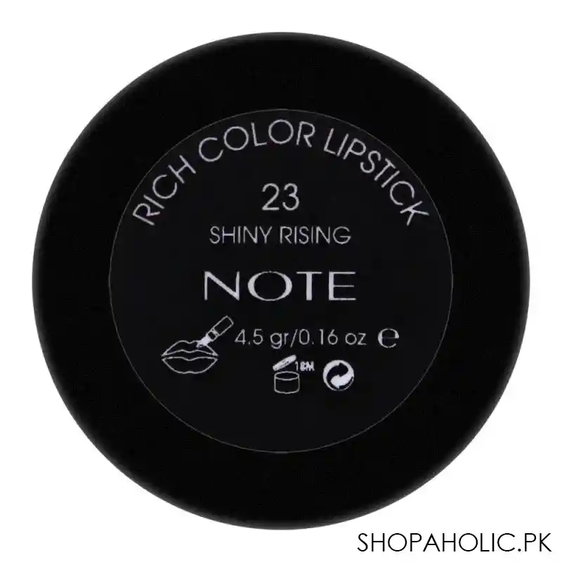j. note rich color lipstick, 23 shiny rising, with argan oil + butter image3