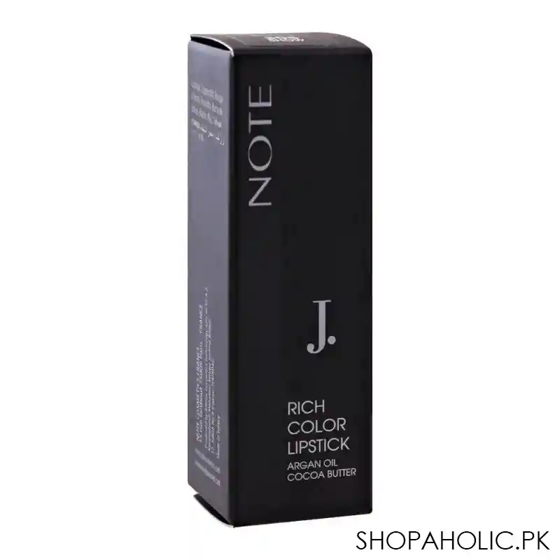 j. note rich color lipstick, 23 shiny rising, with argan oil + butter image4