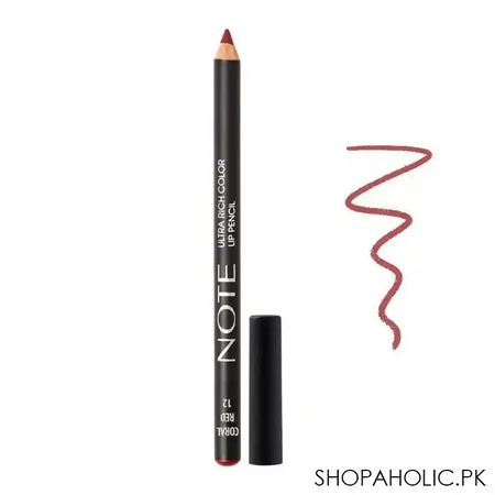 j. note ultra rich color lip pencil, 12 coral red main image