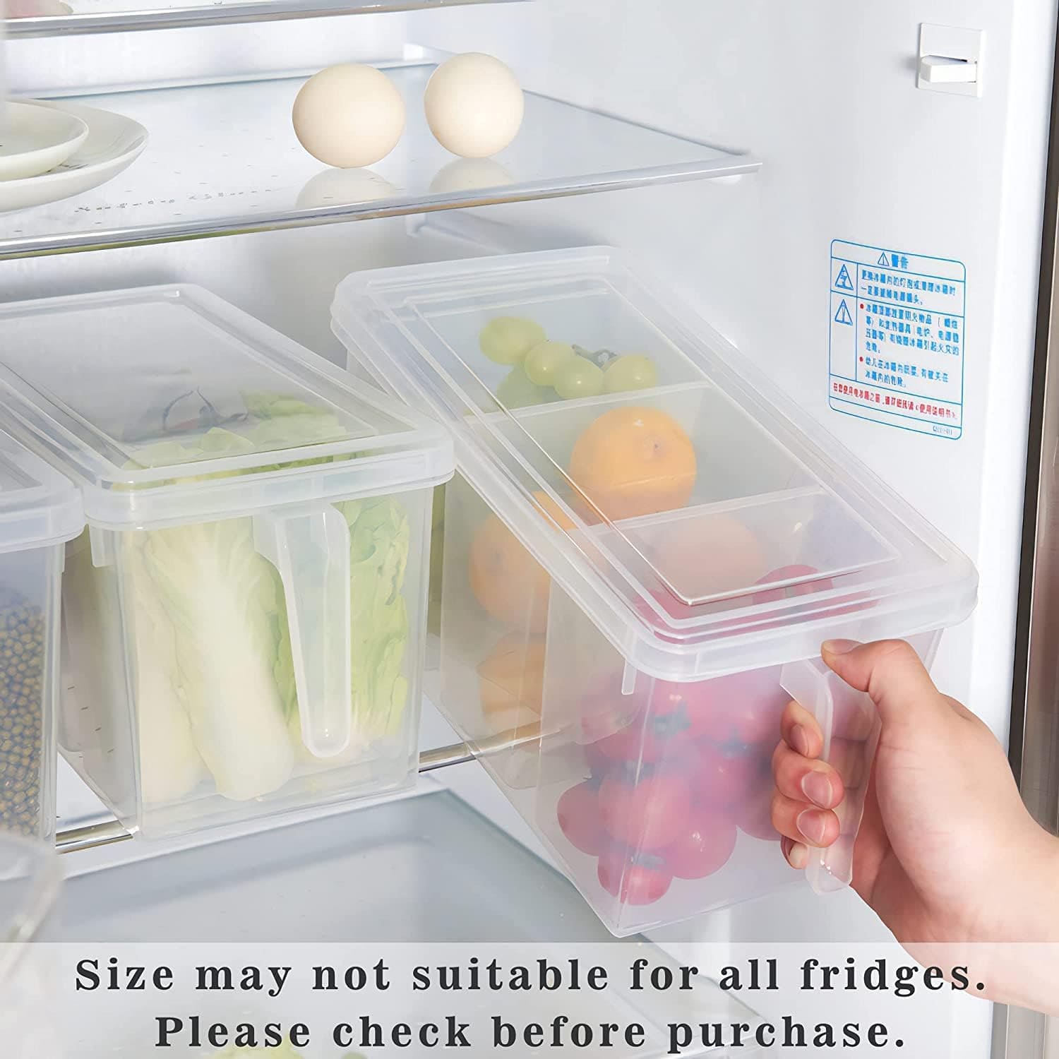 Imperial 3 Section Plastic Food Storage/fridge Organizer Food Storage Container Stackable image 3
