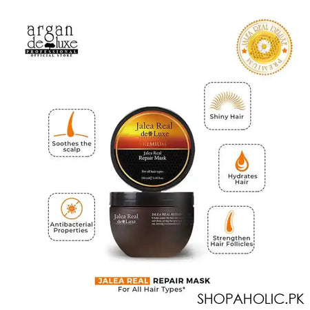 Jalea Real De Luxe Premium Sulfate Free Repair Mask, For All Hair Types, 250ml - Image 3
