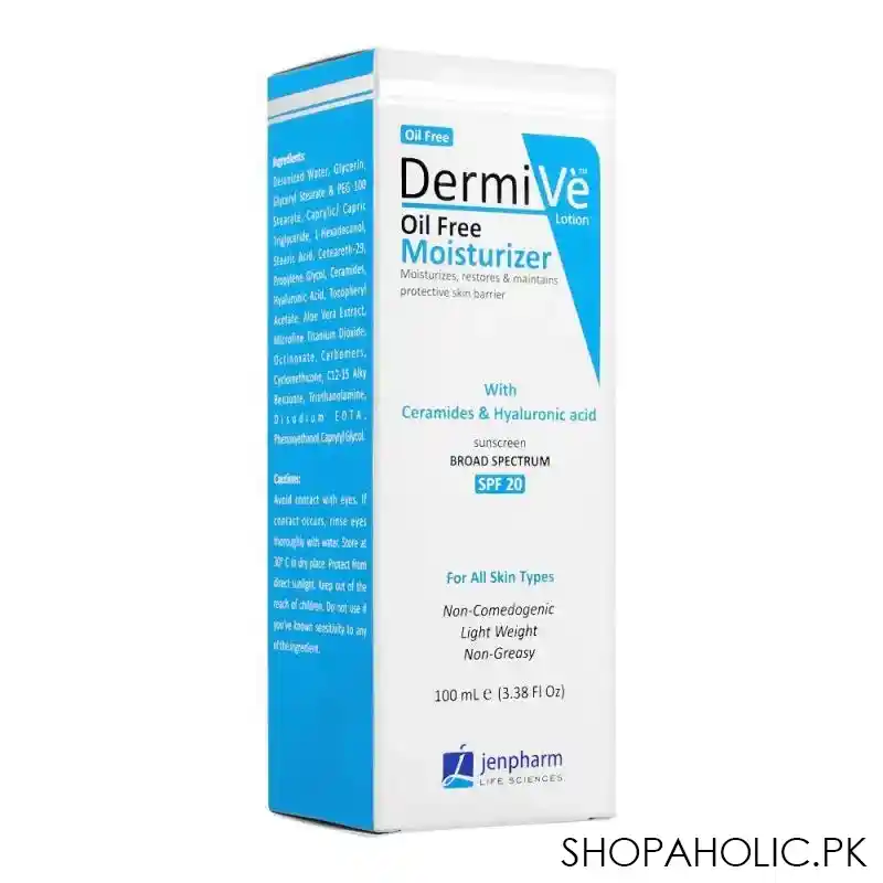 jen pharm life sciences dermive oil free moisturizer, for all skin types, 100ml main image