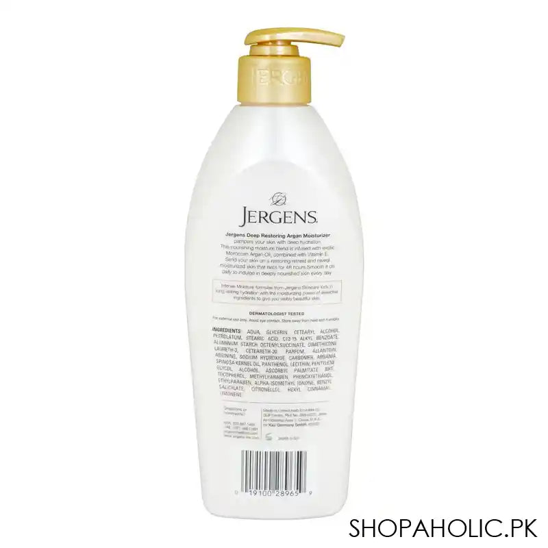 Jergens Deep Restoring Argan Body Lotion, For Extra Dry Skin, 400ml - Image 3