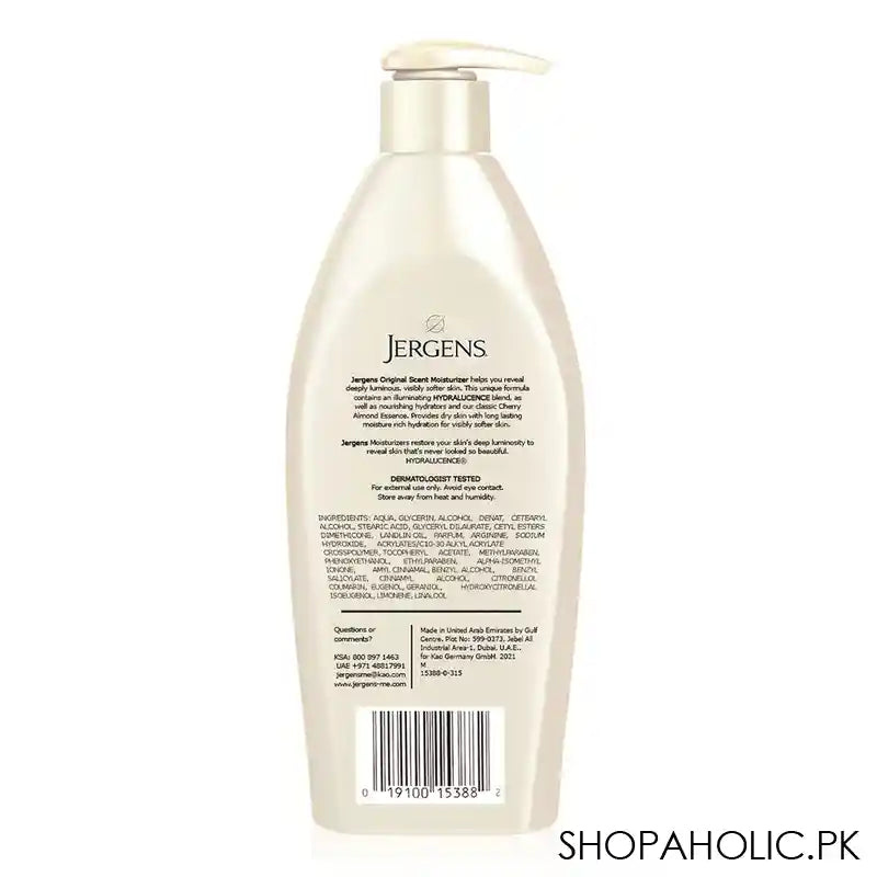 Jergens Original Scent With Cherry Almond Essence Body Lotion, 600ml - Image 3