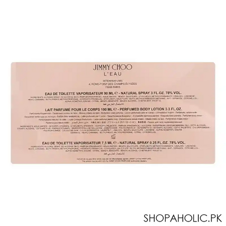 jimmy choo l'eau eau de toilette 90ml + body lotion 100ml + natural spray 25 set image5