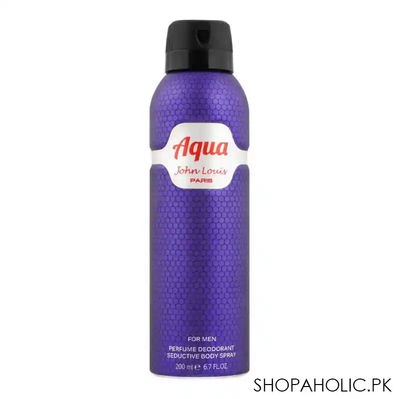 john louis paris aqua for men perfumed deodorant seductive body spray, 200ml main image