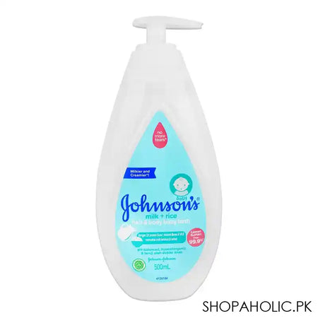 Johnson Milk+Rice Hair & Baby Body Bath, 500ml - Main Image