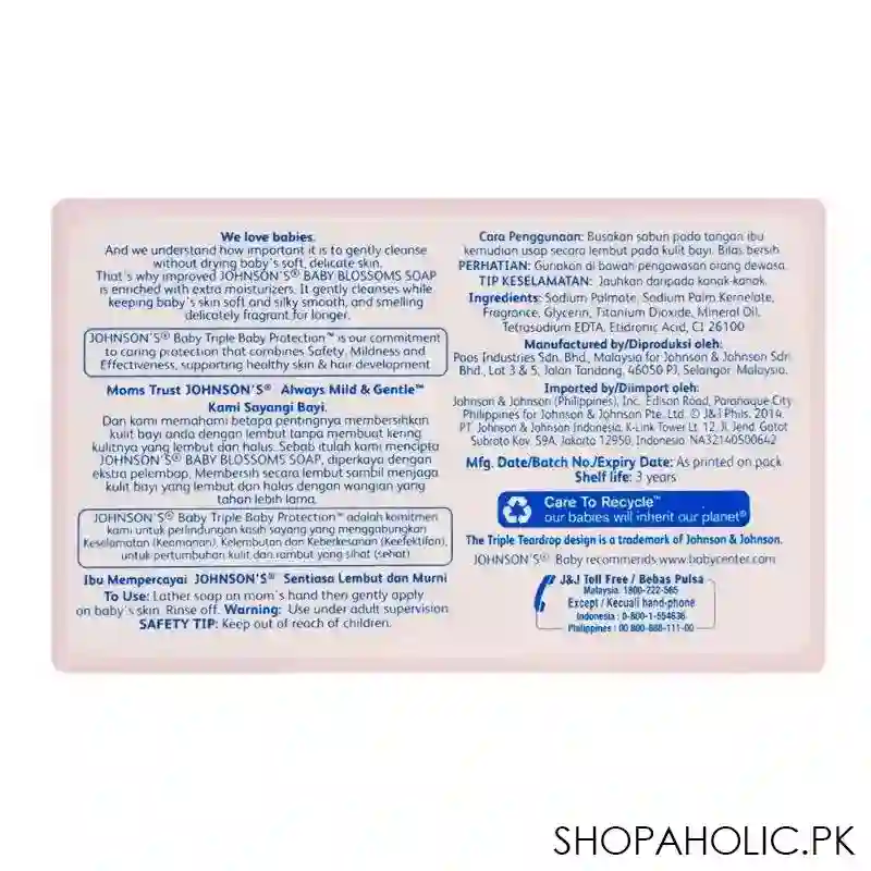 johnson's baby blossoms soap, 100g image4