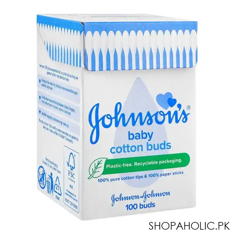 johnson's baby cotton buds, 100 pack main image