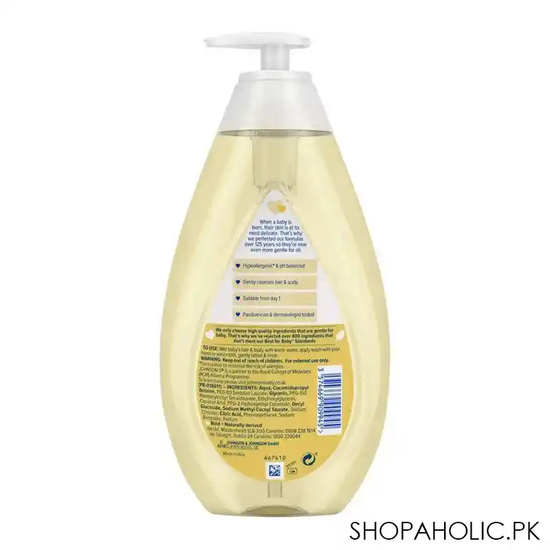 johnson's top to toe wash mild & gentle, 500ml image2