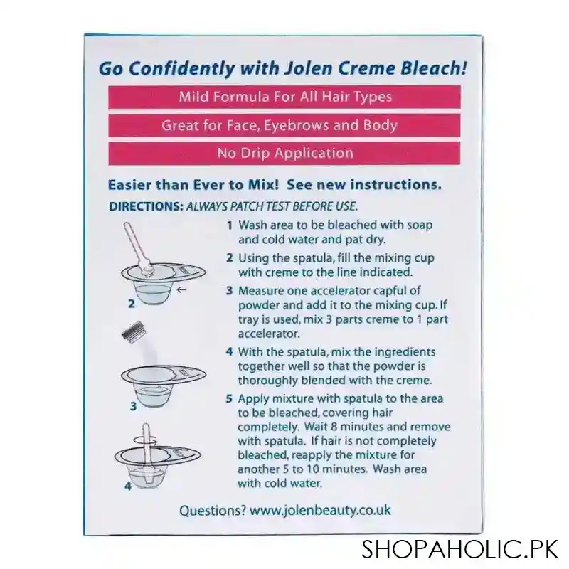 jolen creme bleach, mild formula with aloe vera, 30ml image3