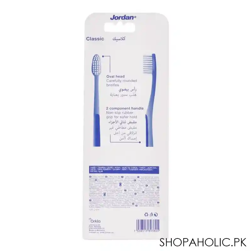 jordan classic all round cleaning toothbrush hard 3 pack, 10205 image2