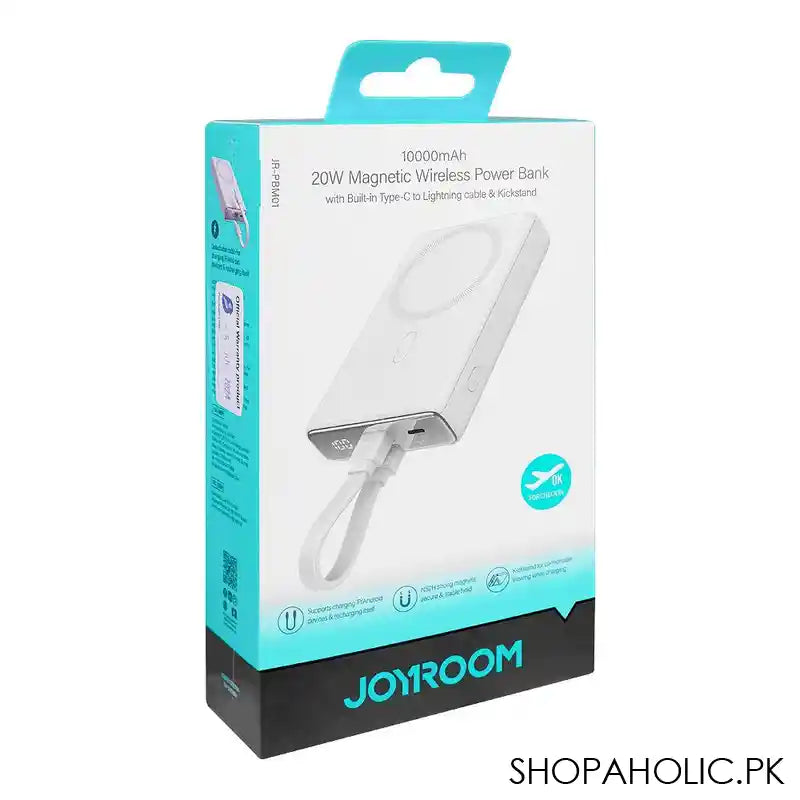 Joyroom 20W Magnetic Wireless Power Bank With Build In Type-C, 10000mAh Battery, White, JR-PBM01 - Image 5