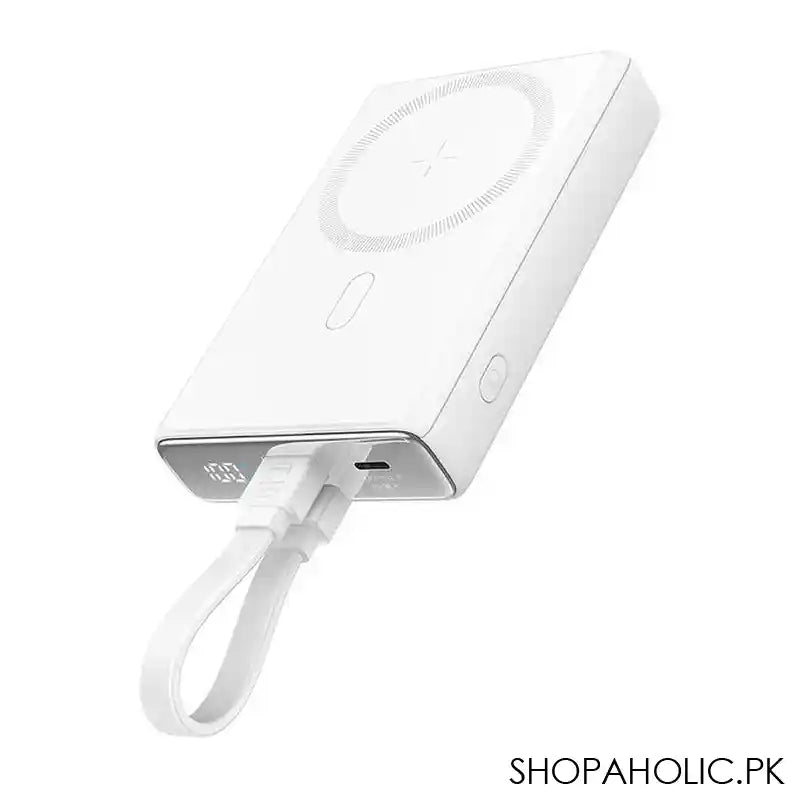 Joyroom 20W Magnetic Wireless Power Bank With Build In Type-C, 10000mAh Battery, White, JR-PBM01 - Main Image